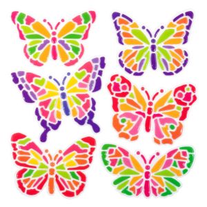 Релефни стикери за стена - пеперуди - 6 броя