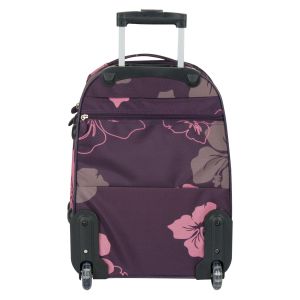 Куфар с колелца - лилав - цветя - 48 lt