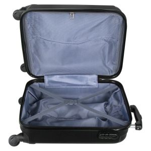 Куфар с колелца - твърд - черен - 60 lt