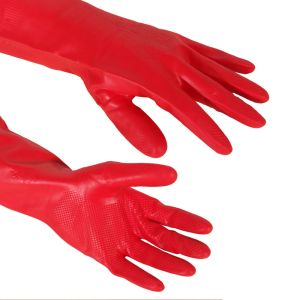 Домакински ръкавици от латекс - червени - L